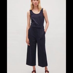 COS wide legged navy jumpsuit